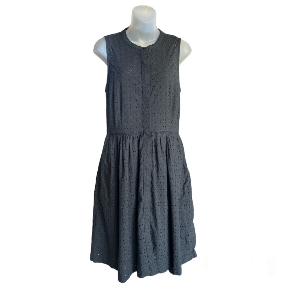 J by J. Crew Women’s Black Cotton Eyelet Lace Shirt Dress size 8